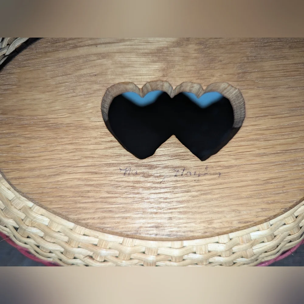 Handcrafted Oval‎ Woven Basket with Ceramic Floral Accent Handles